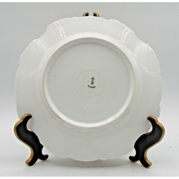 Hermann Ohme German Silesia Plate Floral Bow Pink Gold Gild Porcelain 40s Replac - Picture 2 of 10